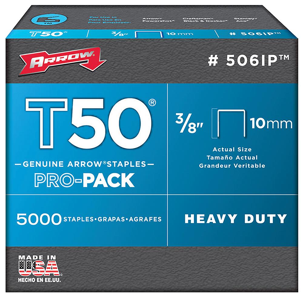 Arrow Fastener 506Ip T50 3/8 Staple Pack - 10 Mm (Pk 5000)