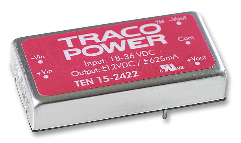 TRACO Power Ten 15-2422 Converter, Dc/dc, 15W, +/-12V