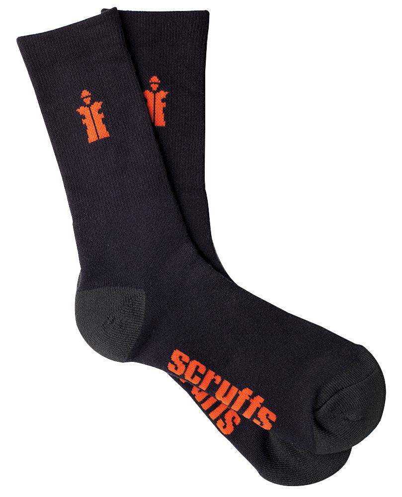 Scruffs T53545 Worker Socks 3 Pack Black Sz 7-9.5