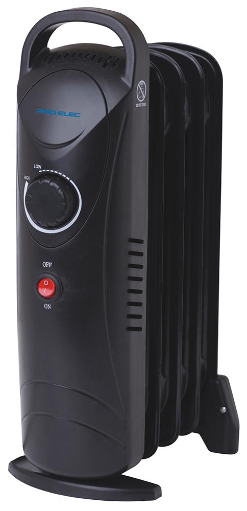 Pro Elec Pel00914 5 Fin 650W Oil Filled Heater Black