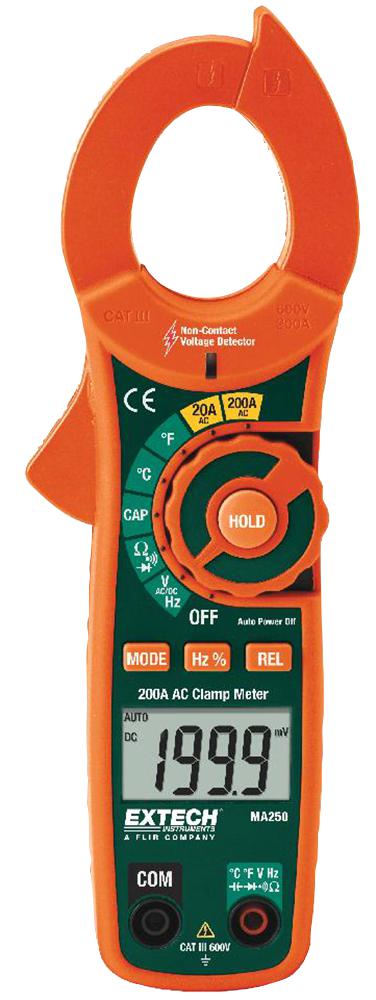 Extech Instruments Ma250 Clamp Meter, Ac + Ncv