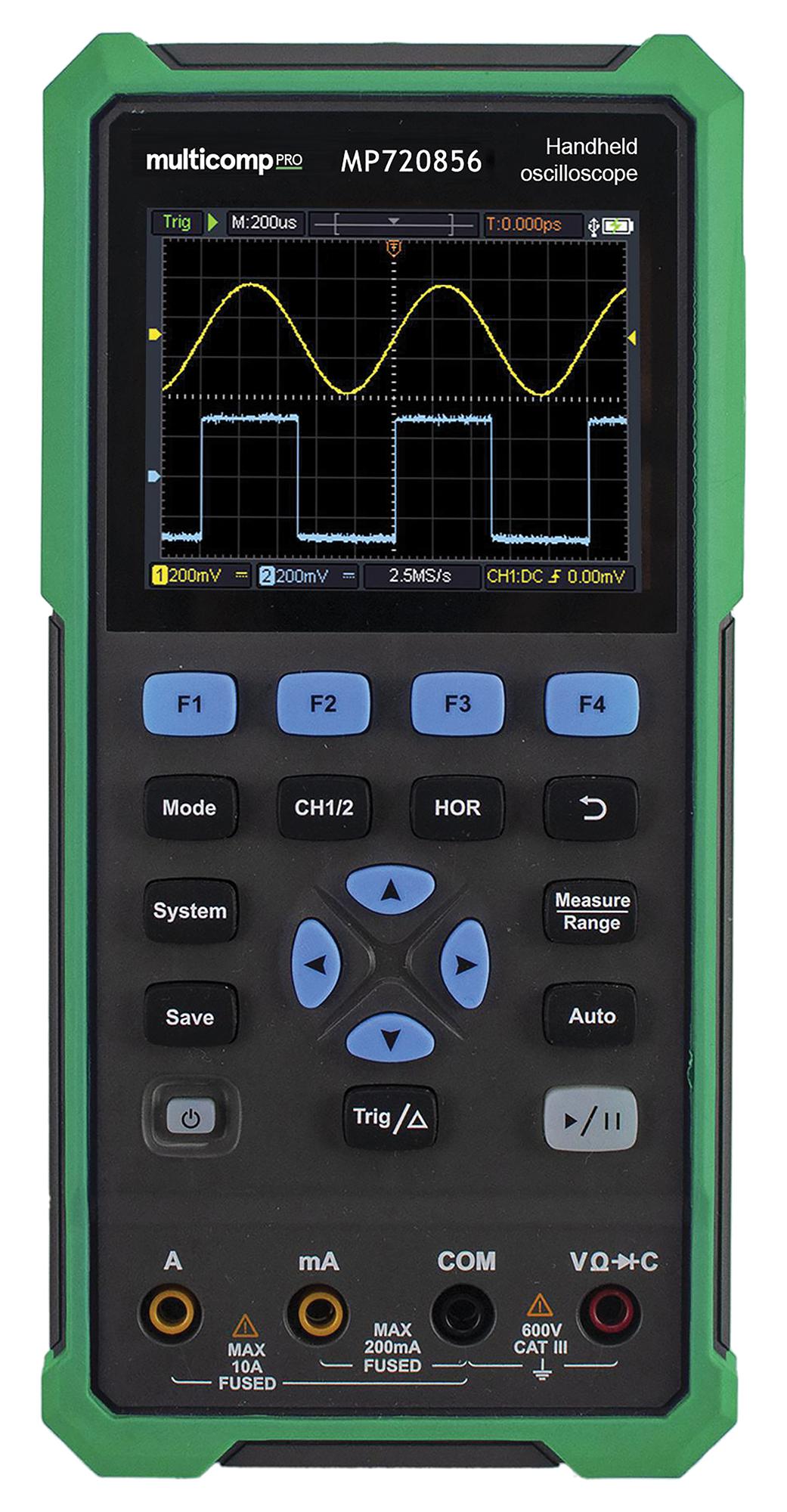 Multicomp Pro Mp720856 Oscilloscope, 100Mhz, 2 Ch, Lcd