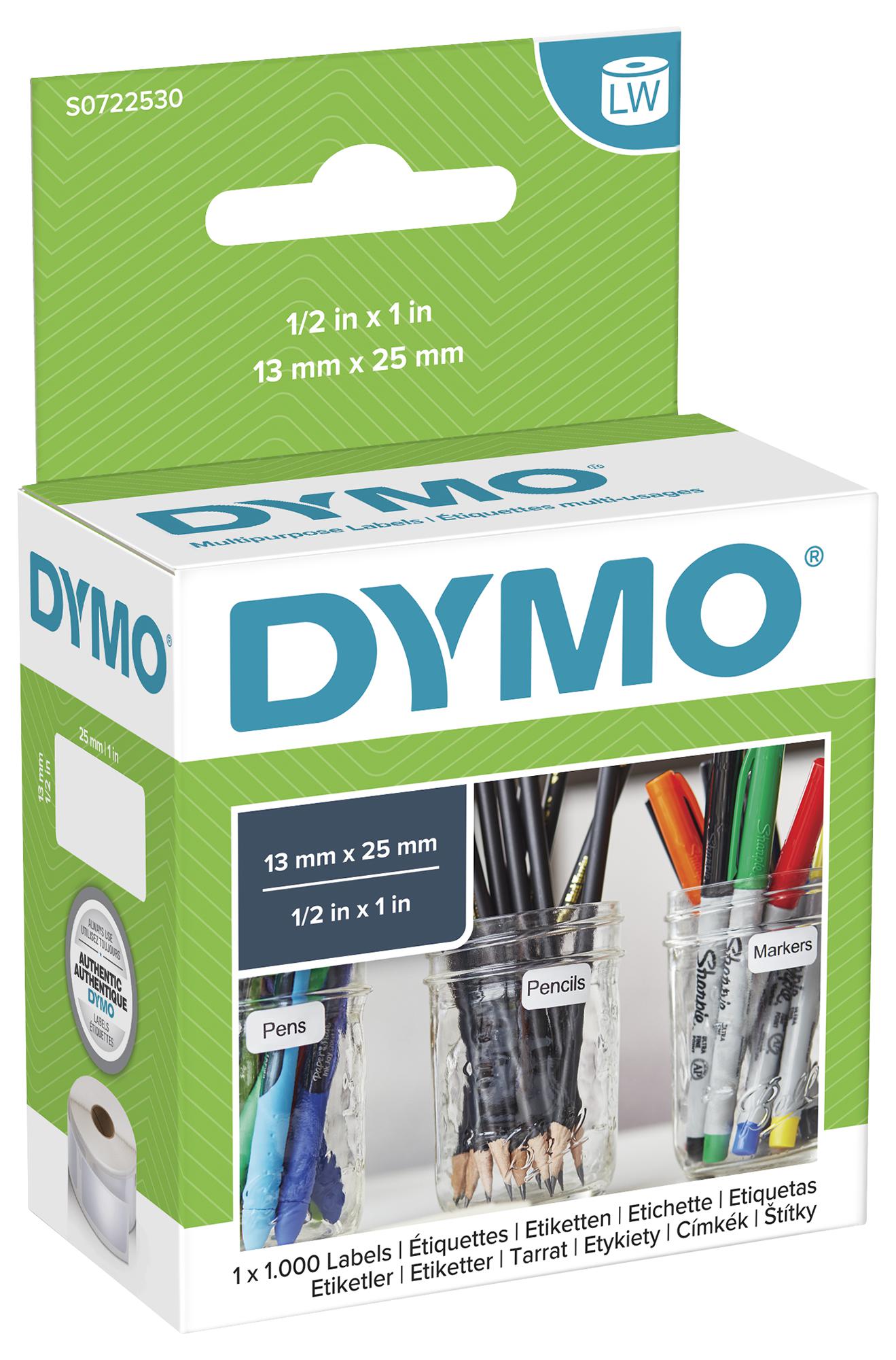 Dymo S0722530 Multi-Purpose Labels White 13 X 24mm