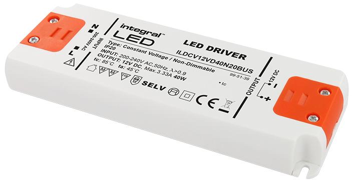 Integral Led Ildcv12Vd40N20Bus Driver Led 40W 240Vac To 12Vdc, Non-Dim