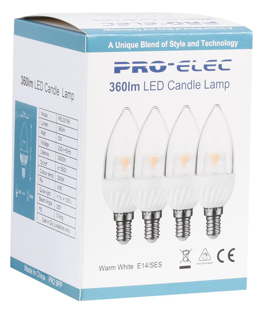 Pro Elec Pel00166 Led Lamp, Candle, 3000K, 320Lm, 30W