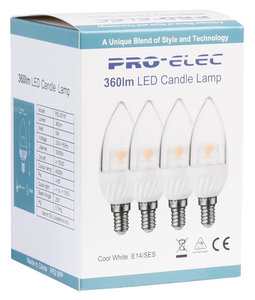 Pro Elec Pel00167 Led Lamp, Candle, 4000K, 320Lm, 30W