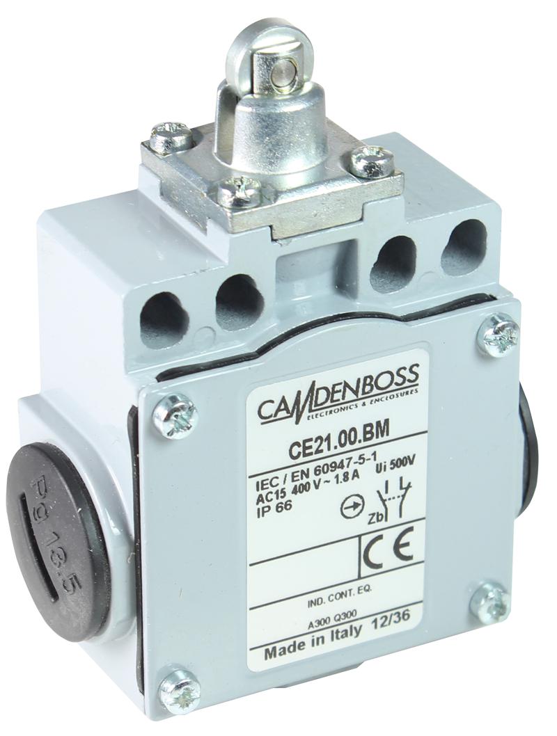 CamdenBoss Ce21.00.bm Limit Switch, Roller Plunger, 50mm, Ip66