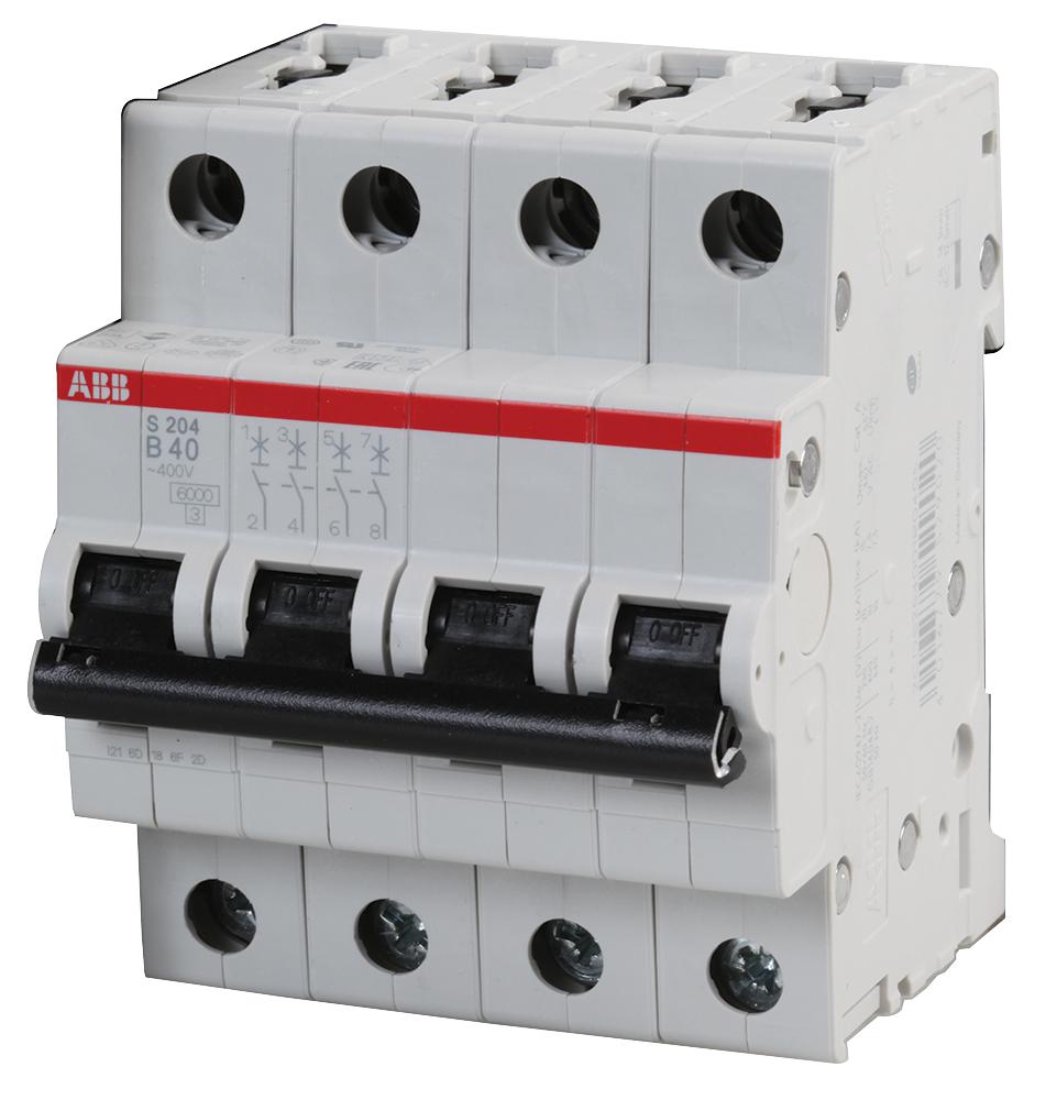 Abb 2Cds254001R0405 Circuit Breaker, Thermal Mag, 4 Pole