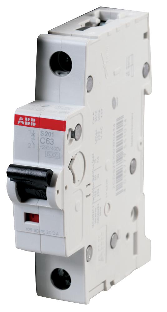 Abb S201-C63 Circuit Breaker, Thermal Mag, 1 Pole