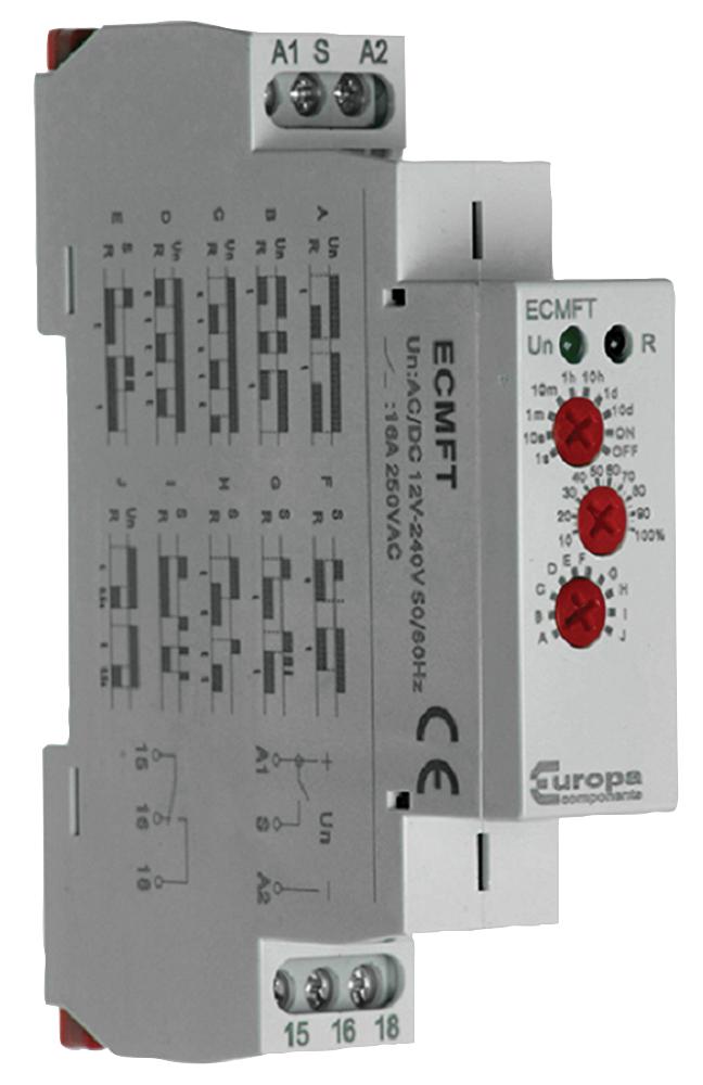 Europa Ecmft Time Delay Relay, Spdt, 16A, 250Vac