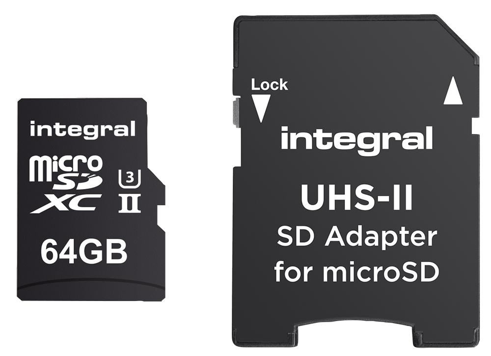 Integral Inmsdx64G-280/100U2 64Gb Ultimapro Microsdxc V60 + Adaptor