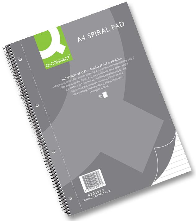 Q Connectorect Kf01072 Notebooks Spiral A4 (5Pk)