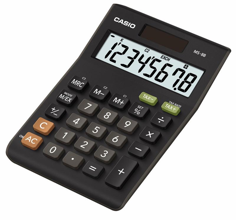 Casio Ms-8B Calculator, 8 Digit, Mini, Desk