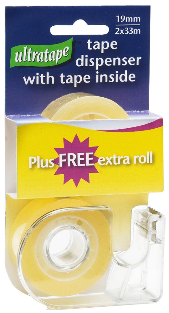 Ultratape Rt03281933Disp Clear Tape 19mm X 33M (2Rls & Disp/card)