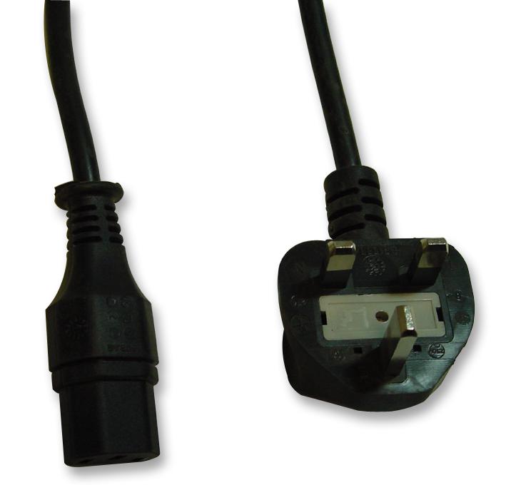 Pro Elec Pe01059 Lead Uk Plug To Iec C13 Socket 5A Blk 2M