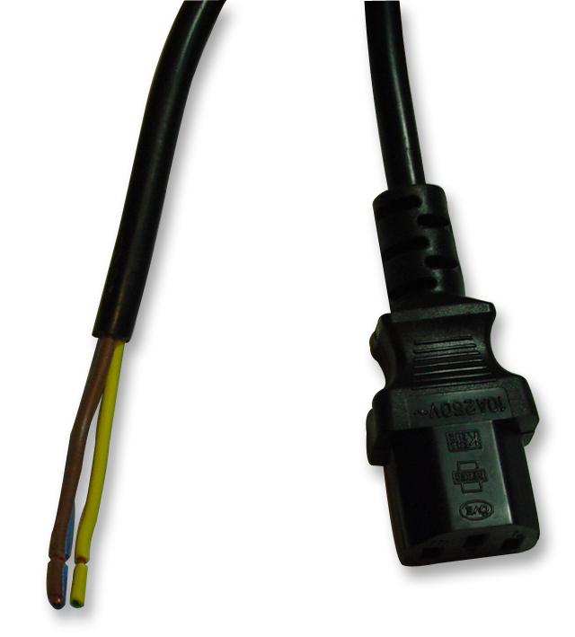 Pro Elec Pe01033 Power Cord, Iec 60320 C13-Free End, 1M