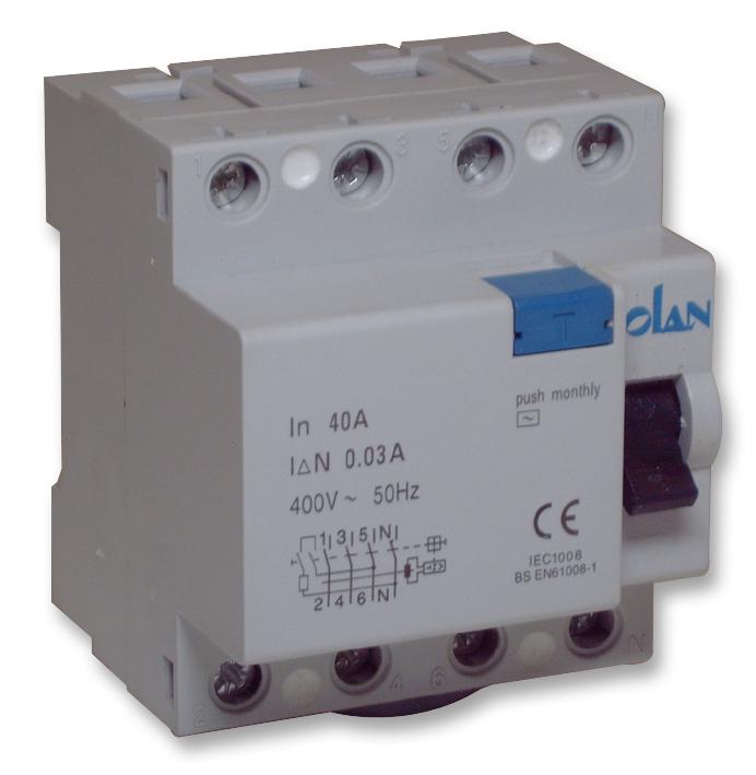 Pro Elec 40A 4 Pole 30Ma 40A 4 Pole 4 Module 30Ma