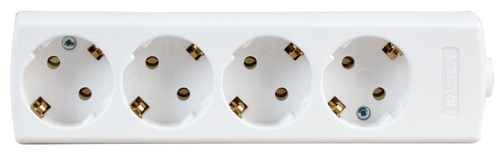 Pro Elec Pl03867 Trailing Socket, Euro, Wht, 4 Gang