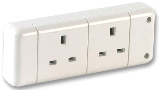 Pro Elec 9148 Trailing Socket, 2Way, White