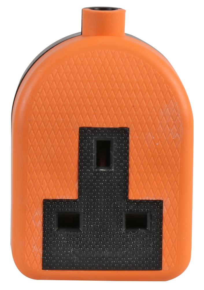 Pro Elec 0138-Or Socket, Extension, 1Way, Rubber, Orange