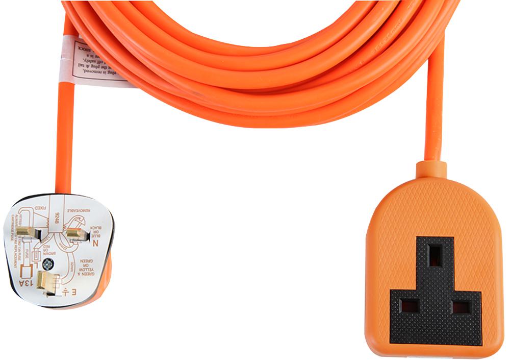 Pro Elec 0138-10M Extension Lead, 1Way, Orange, 10M