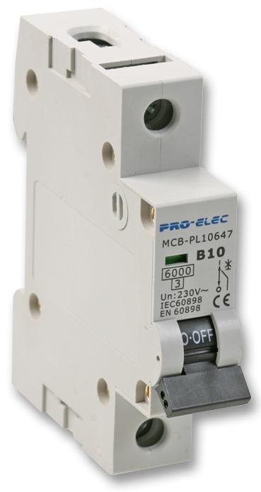 Pro Elec Aub1 10A Thermal Mag Ckt Breaker, 1P, 10A, 230Vac