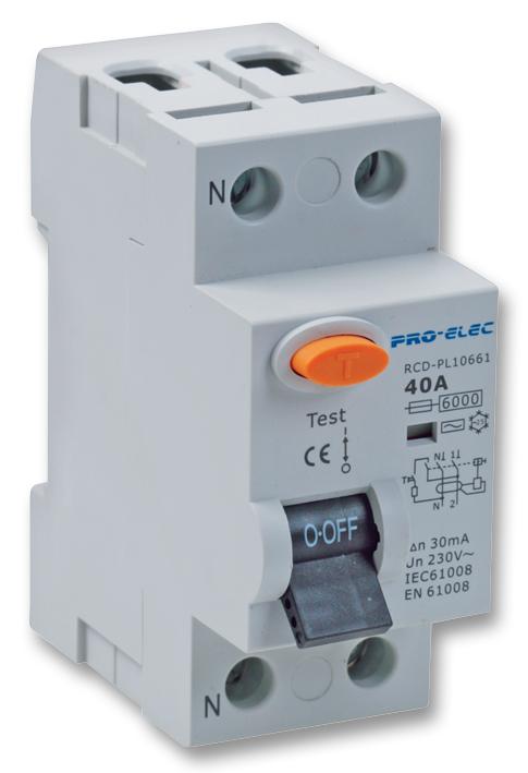 Pro Elec Aur1-40A Rcd Double Pole 40A