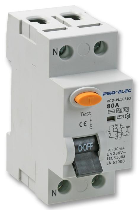 Pro Elec Aur1-80 Rcd Double Pole 80A