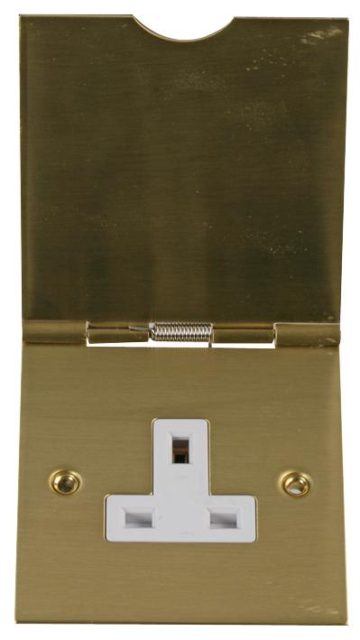 Pro Elec 9143Fsb Floor Socket 1 Gang Brass Effect