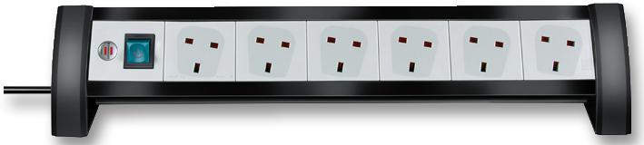 Brennenstuhl 1156253416 Power Outlet Strip, 6 Outlet, 3M, 240V