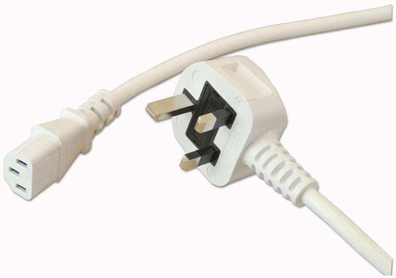 Pro Elec Pe01053 Power Cord, Uk-Iec 60320 C13, 5M, White