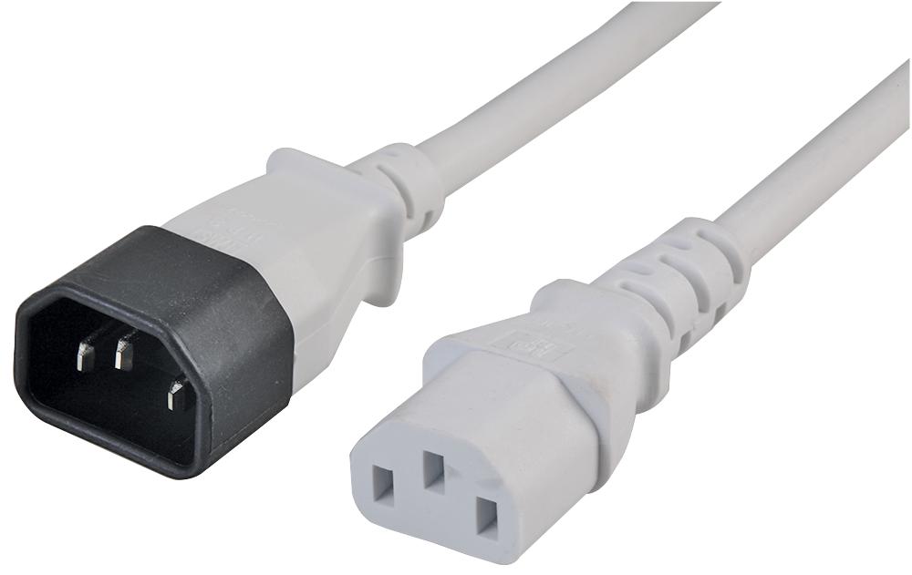 Pro Elec Pe01114 Power Cord, Iec C14-C13, 10M, Wht