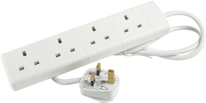 Jojo Jjl41W Power Outlet Strip, 4 Outlet, 1M, 230V