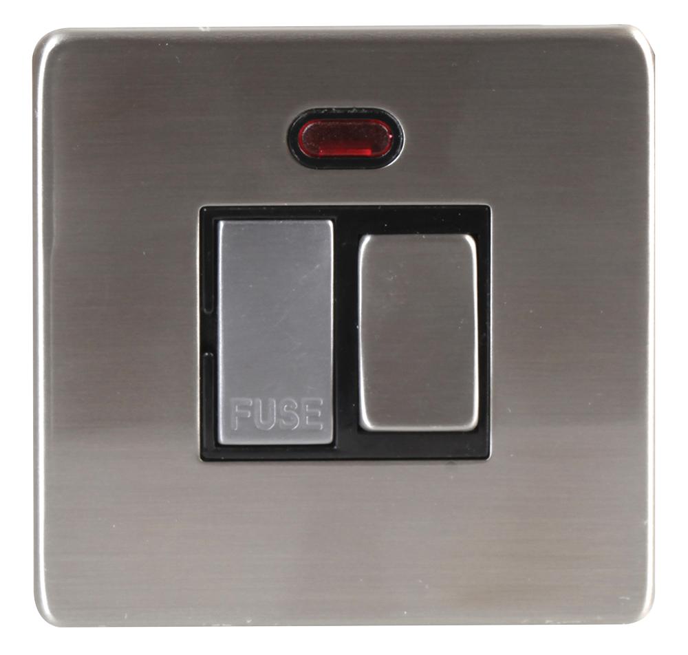 Pro Elec Bc1818N Fused Spur Switched Brushed Chrome