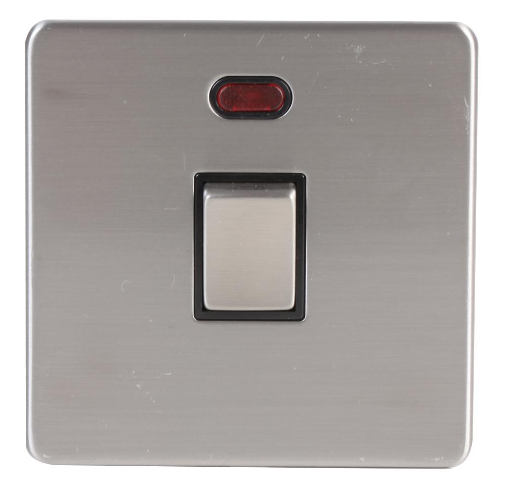 Pro Elec Bc1820N Switch 20A Dp Brushed Chrome