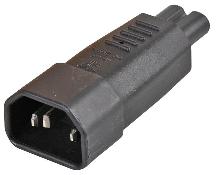 Pro Elec Pel00521 Adapter, Iec C14-Iec C7, 10A/250V, Blk