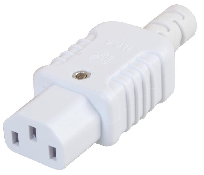 Pro Elec Hc.5 Wht Connector, C13 Rewireable Straight White