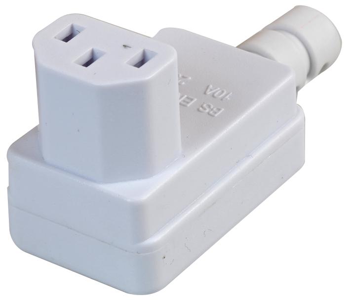 Pro Elec Hc.6 Wht Power Entry Connector, R/a, Rcpt, 10A, 250V