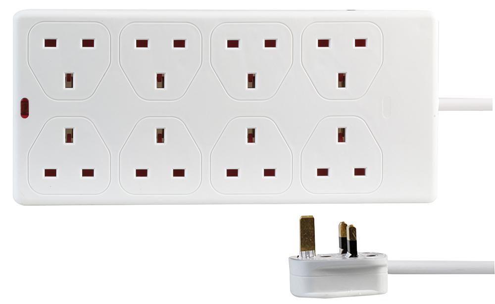 Pro Elec Pel01377 Power Strip, 8 Outlet, 13A, 250V, 500mm