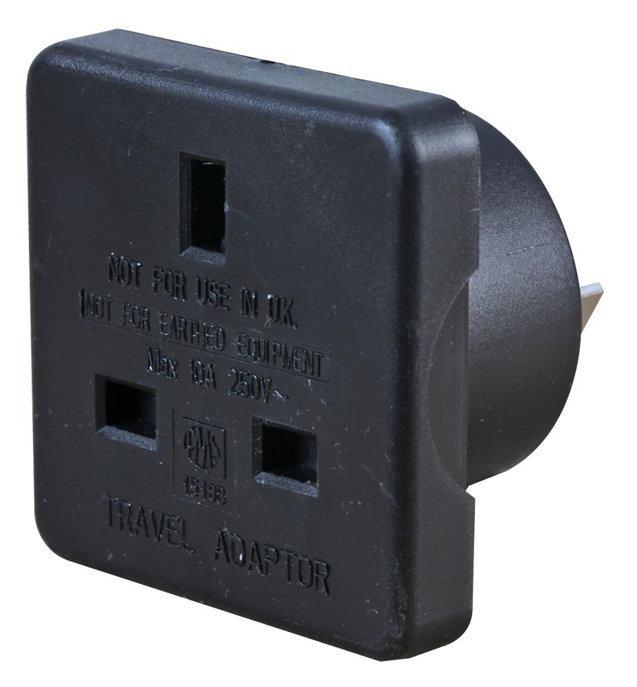 Pro Elec 1518B Blk 2Pk Travel Adaptor Uk To Aust Blk 2 Pk