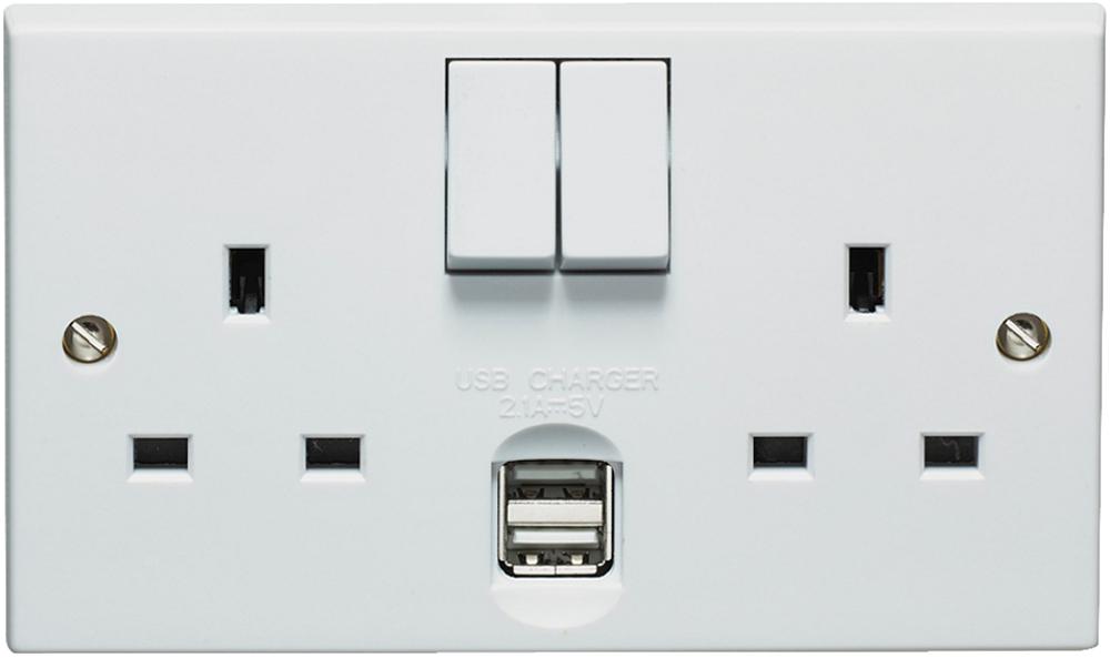 Volex Accessories Vx1500Usb/d 2G Sw Socket + 2.1A Usb Port