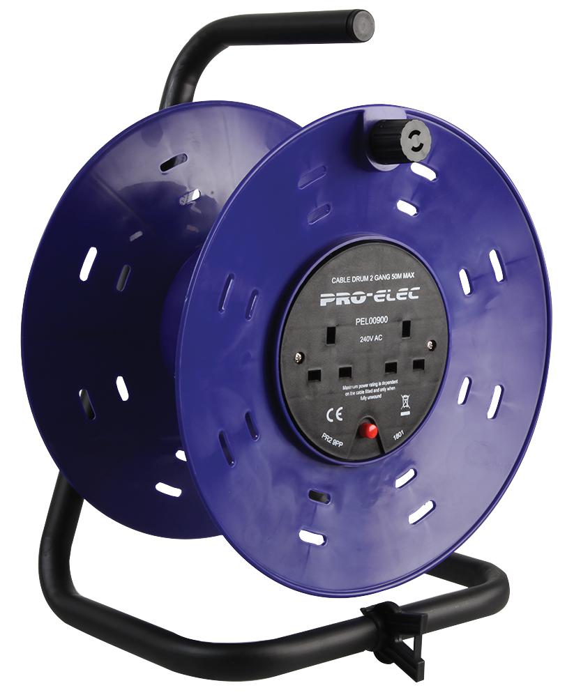 Pro Elec Pel00900 2-Gang Empty Cable Reel Drum, 280mm