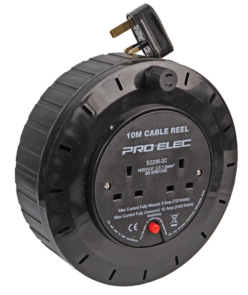 Pro Elec Pel01277 Extension Reel 2 Way 10A 10M