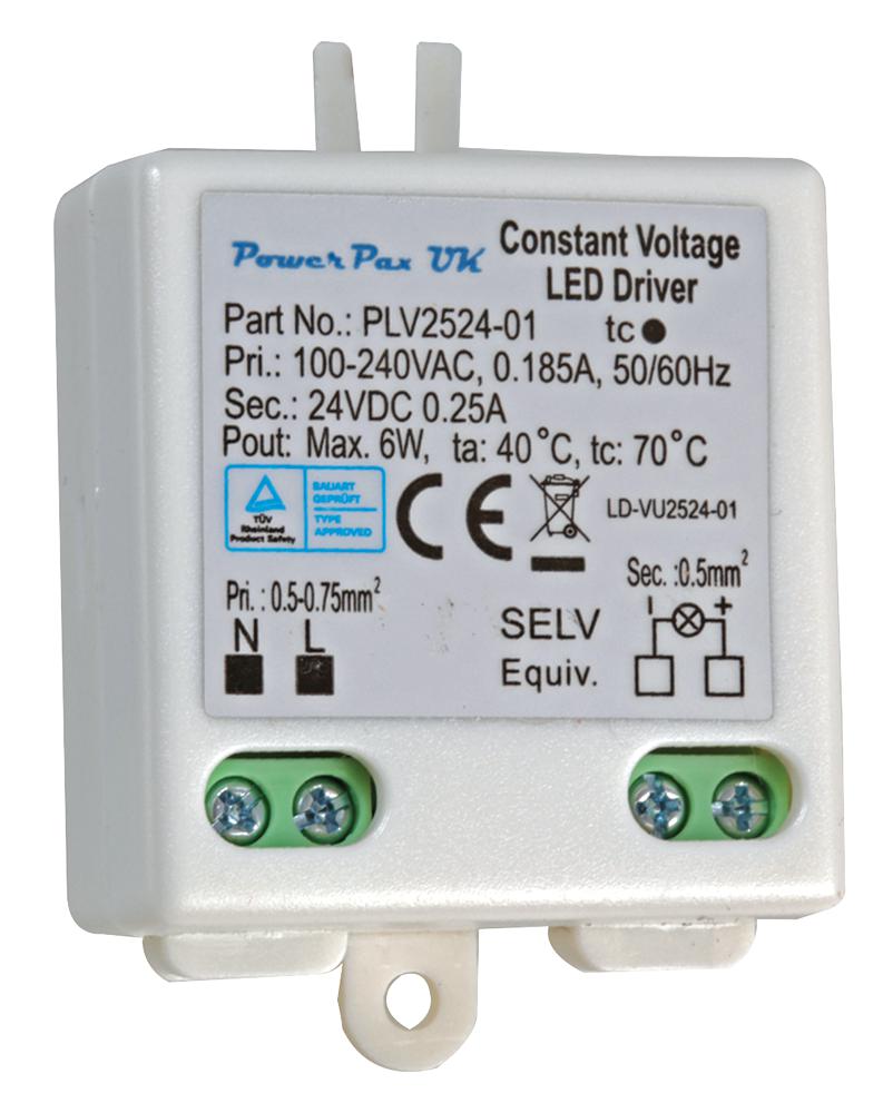 Powerpax Plv2524-01 24V Dc 250Ma Led Driver Lugs