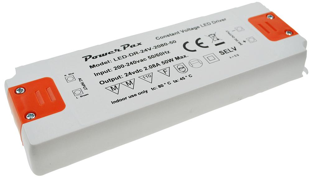 Powerpax Led-Dr-24V-2080-50 Led Driver 24Vdc 50W Cv Screw Terminal