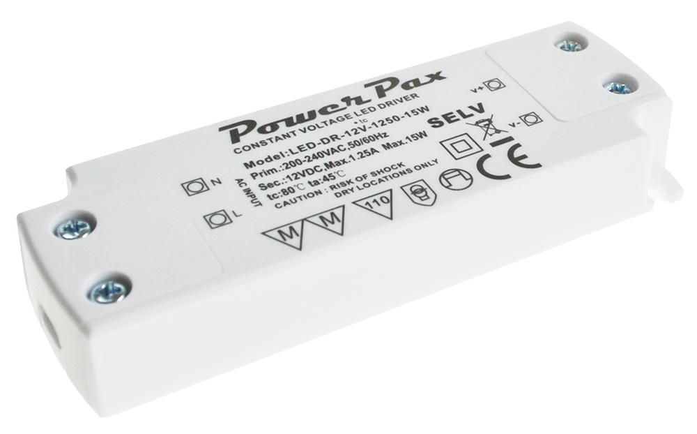 Powerpax Led-Dr-12V-1250-15W Led Driver, 12Vdc 1.25A 15W