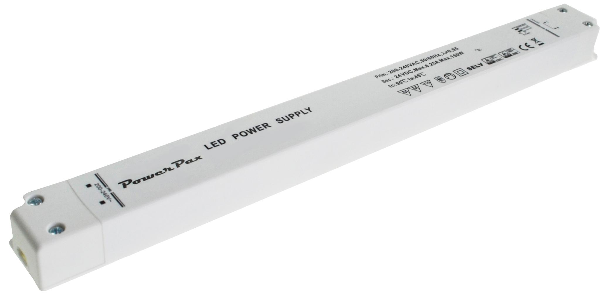 Powerpax Led-Dr-24V-150W-Slim Led Driver 24Vdc 6.25A 150W Cv