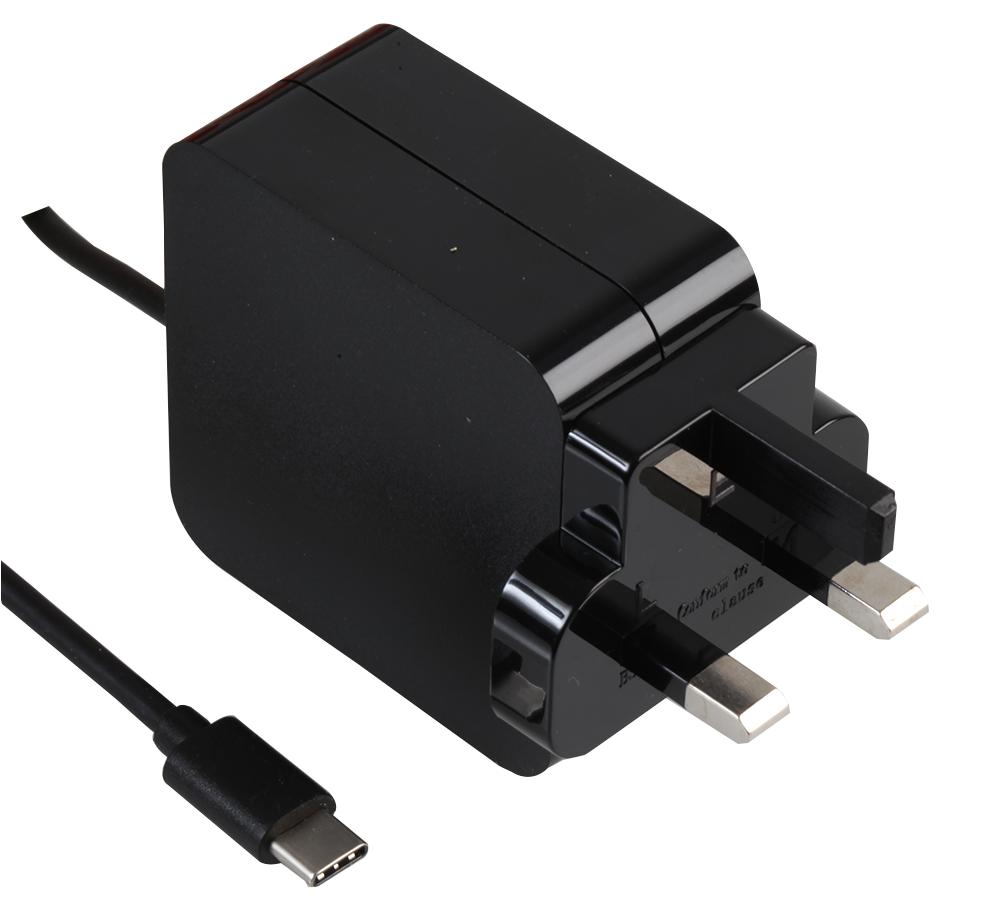 Powerpax Usb-C-45W-Uk-Black Adaptor, Ac-Dc, 5 O/p, 45W