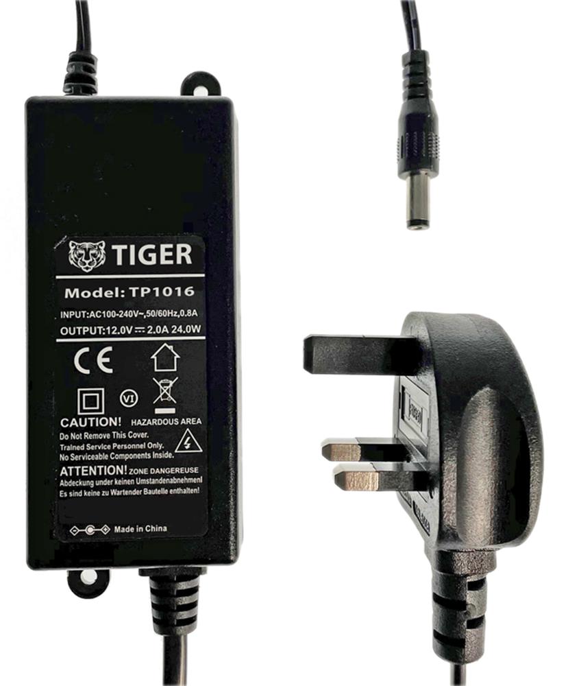 Tiger Power Supplies Tgr-Lug-24W-12 Power Supply, Ac-Dc, 1O/p, 2A, 12V