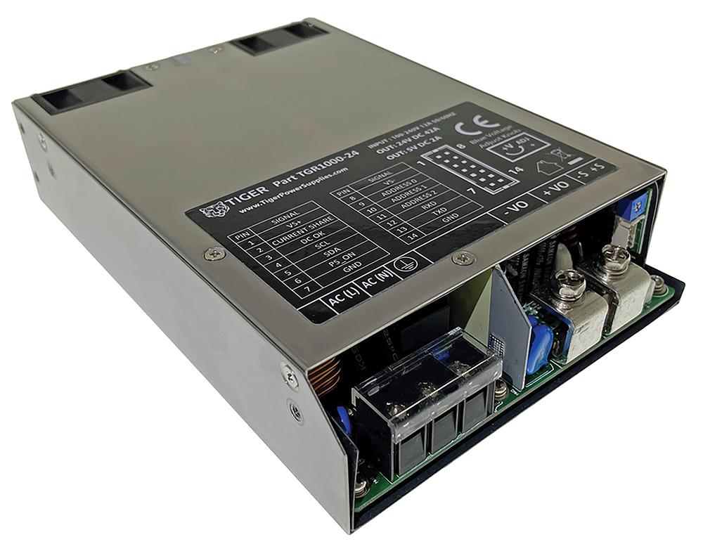 Tiger Power Supplies Tgr1000-24 Power Supply, Ac-Dc, 24V, 42A